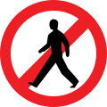 Pedestrians Prohibited traffic sign India