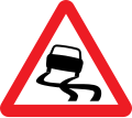 Slippery Road traffic sign India